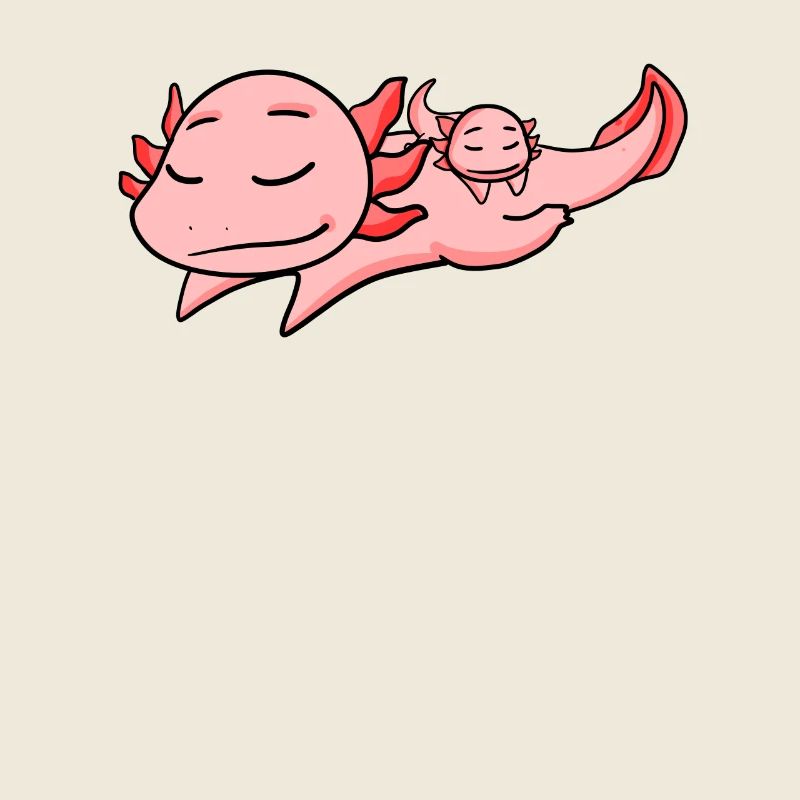 Axolotl Dad with Baby Axolotl