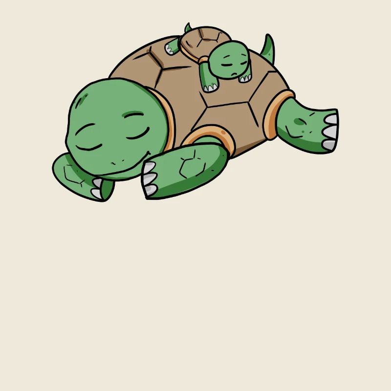 Tortue Papa avec Bébé Tortue