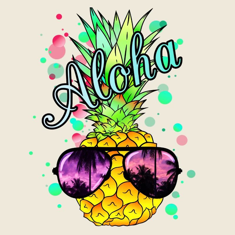 Aloha Ananas mit Sonnenbrille
