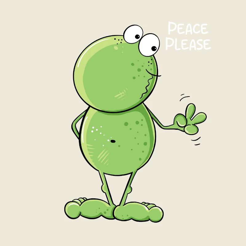 Funny Peace Frog I Frog Cartoon MODARTIS