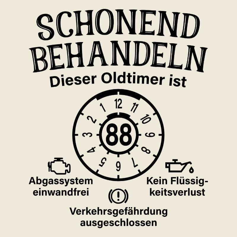 88. Geburtstag Schonend Behandeln Oldtimer Ist 88
