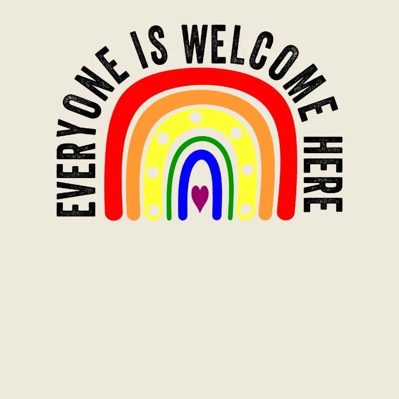 UNITY DAY Everyone is Welcome Here Boho Rainbow