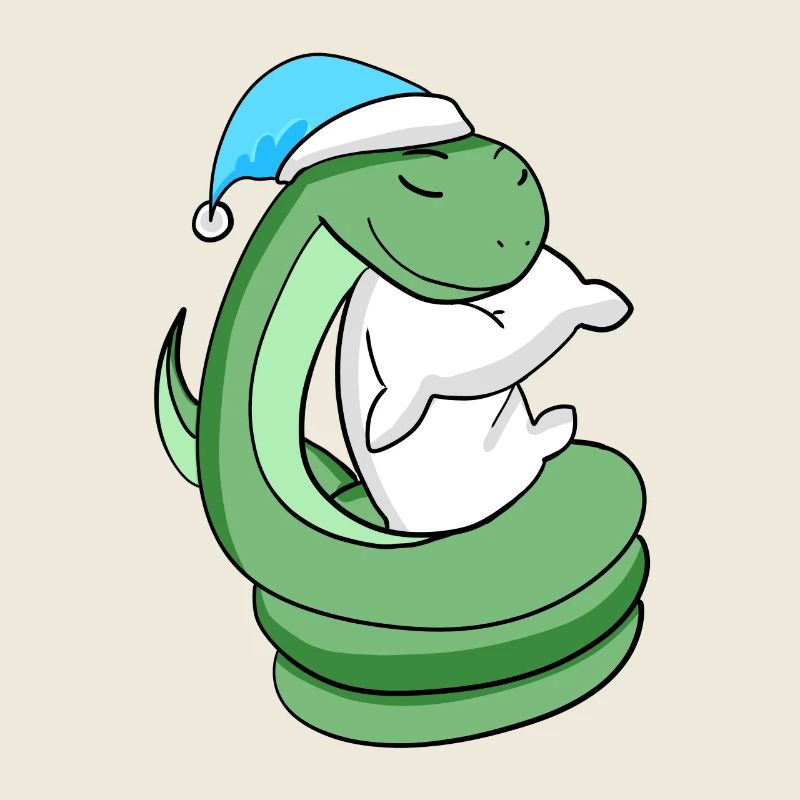 Serpent avec oreiller et bonnet de couchage