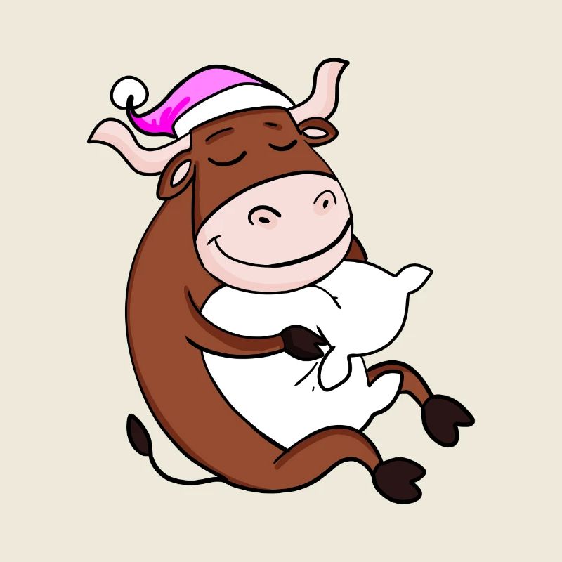 Bœuf avec oreiller et bonnet de couchage