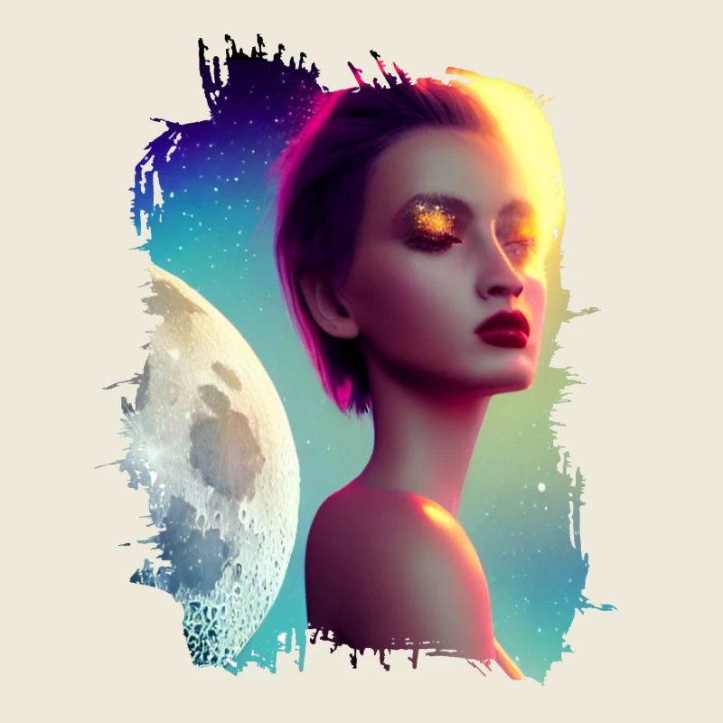 Portrait du cosmos néon sur la Lune