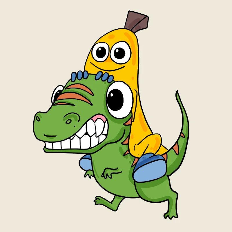 Dinosaurier und Banane