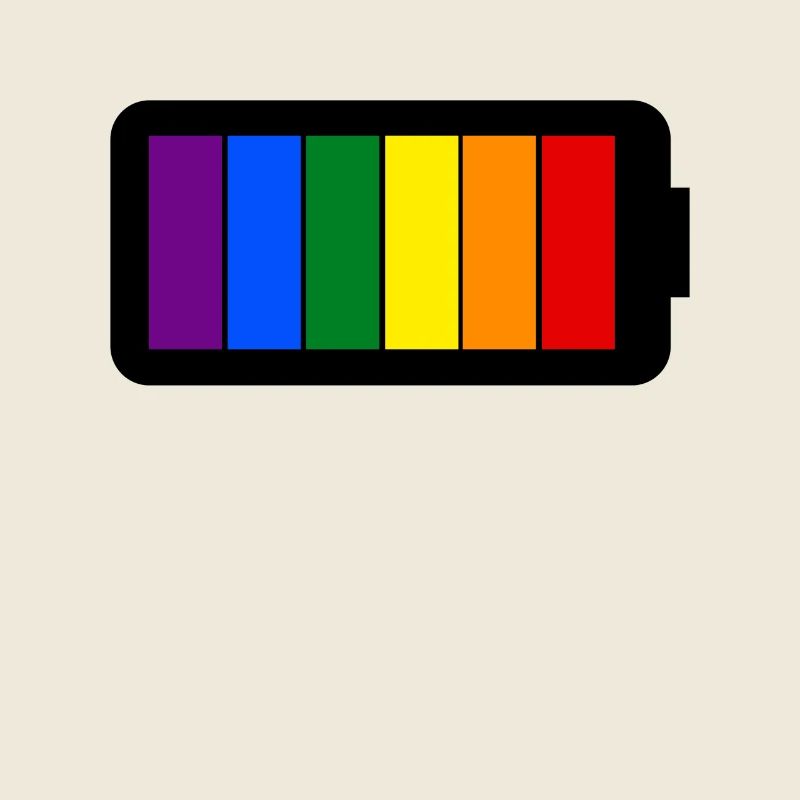Rainbow Colors Battery Loading - Gay Pride
