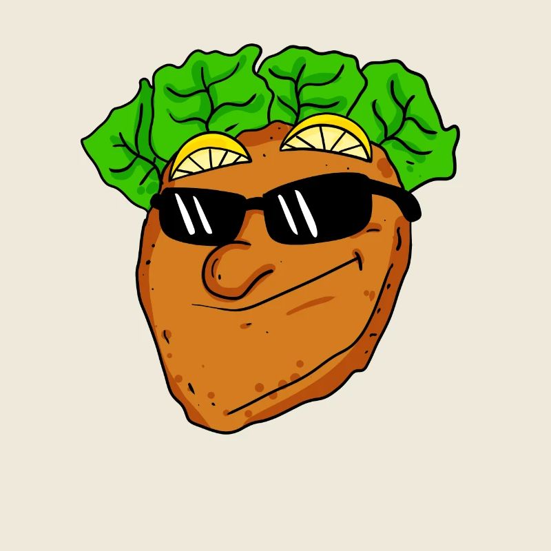 Cool schnitzel with sunglasses