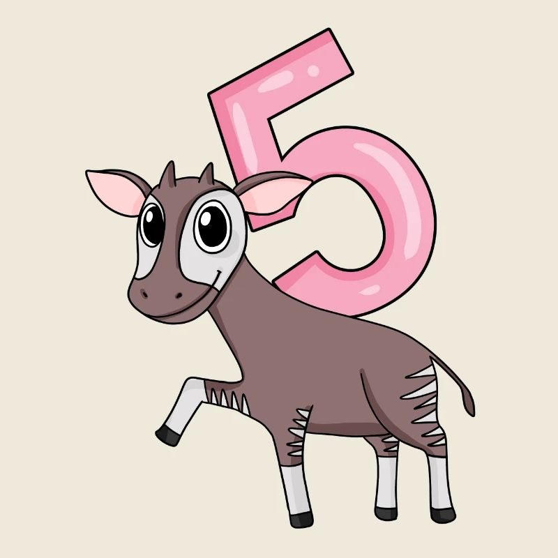 Girl 5 years old Okapi 5th birthday gift