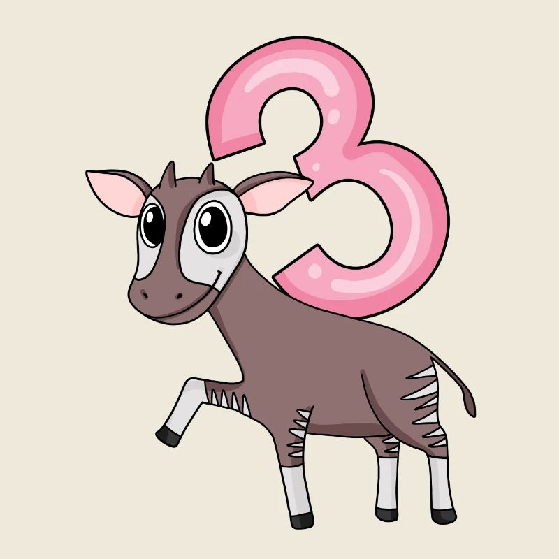 Fille de 3 ans Okapi 3ème cadeau d’anniversaire