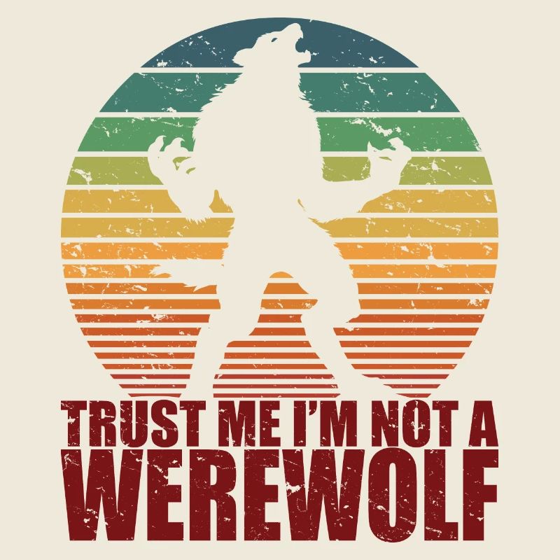 Spaß Scary Werwolf Retro Halloween Süßes oder Saures