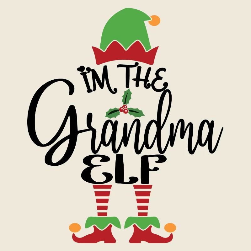 Grand-mère elfe mignon drôle assorti costume de Noël