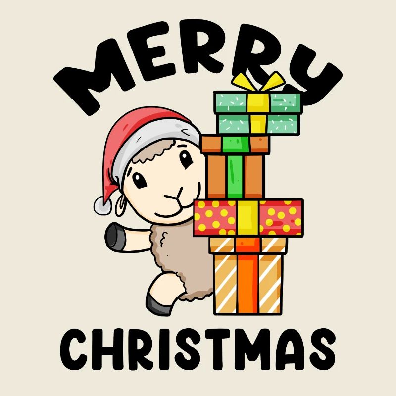 Frohe Weihnachten Schaf mit Geschenke