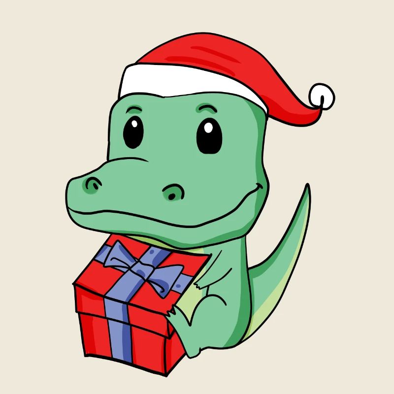 Noël Crocodile Bébé avec Cadeau