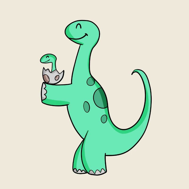 Dinosaur with baby dinosaur