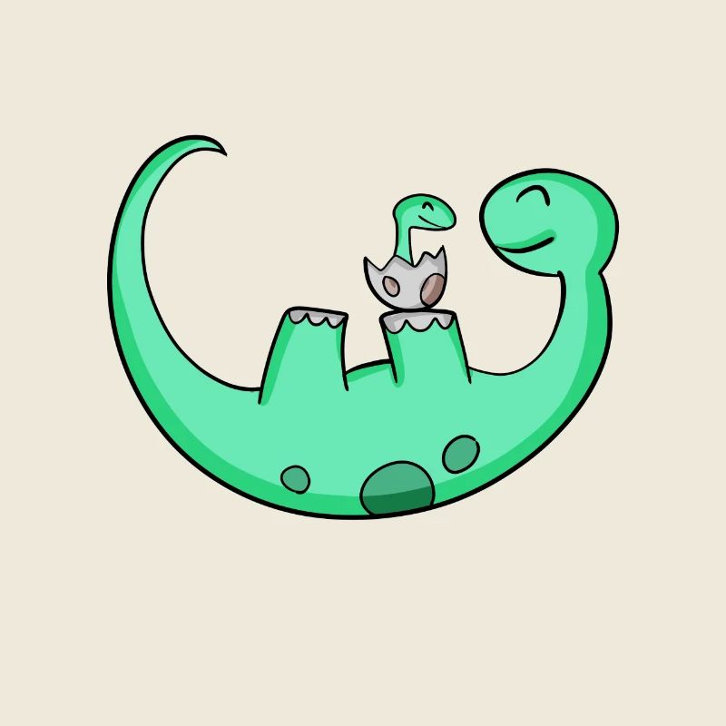 Dinosaur with baby dinosaur