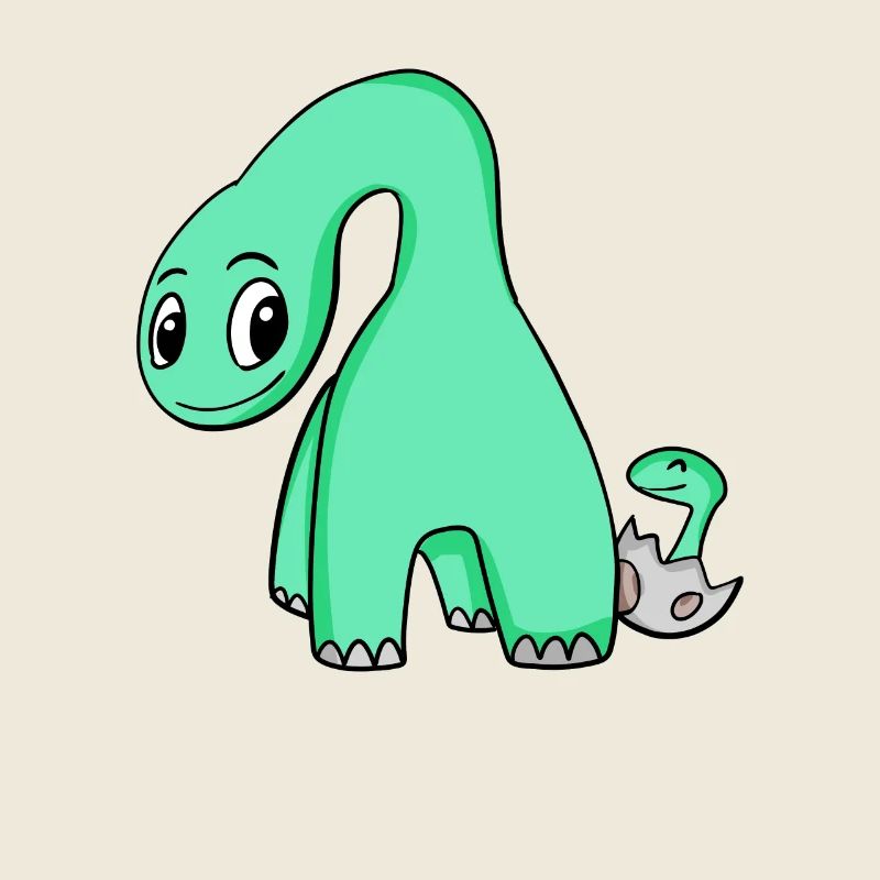 Dinosaur with baby dinosaur