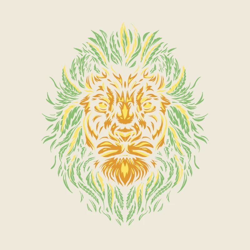 Masque vert feuille lion feuille