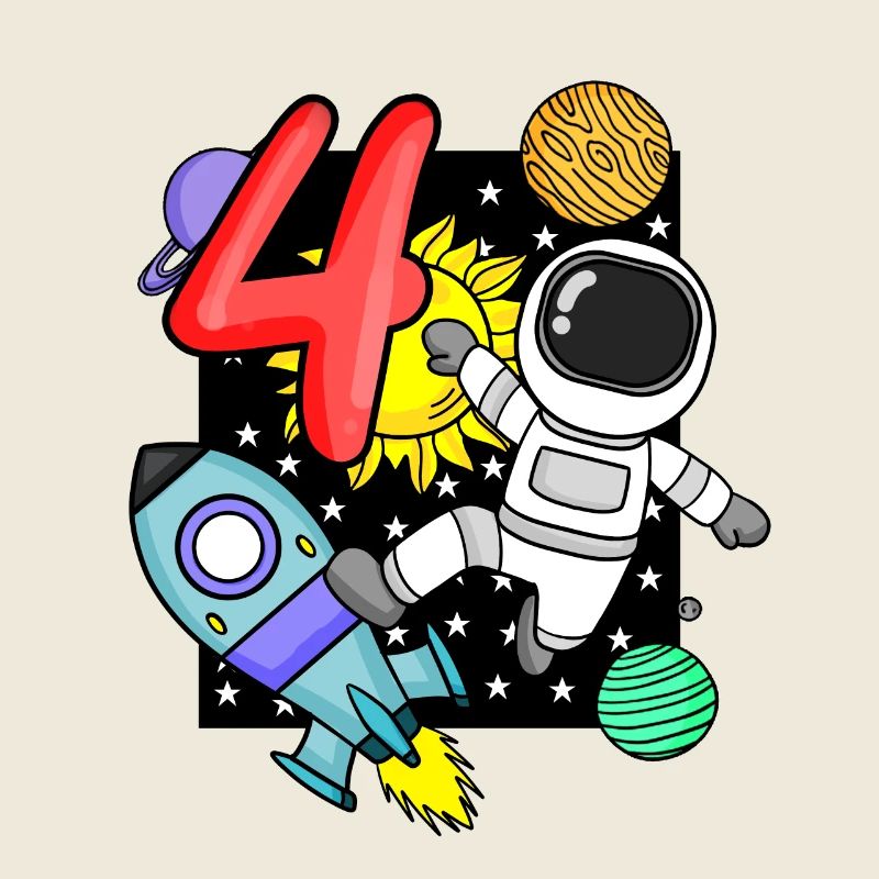 4e anniversaire - 4 ans Jeune astronaute
