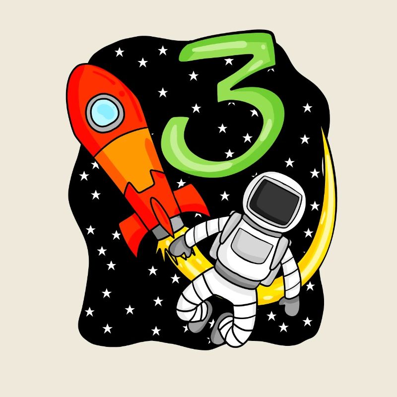 3. Geburtstag - 3 Jahre alt Junge Astronaut