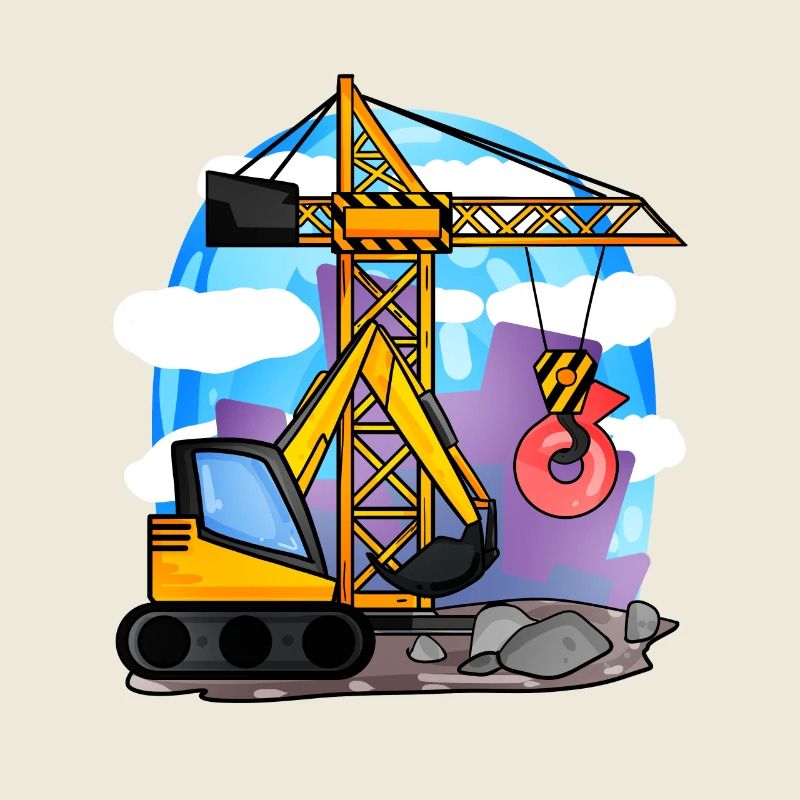 6. Geburtstag 6 Jahre Kran Baustelle Bagger Junge