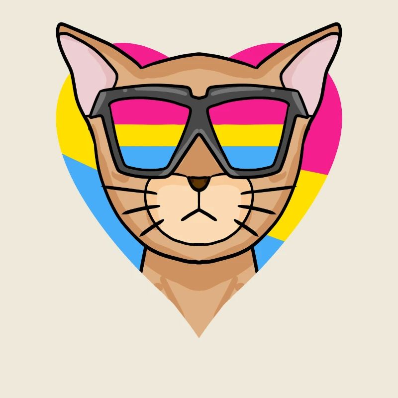 Pansexual Cat Abyssinian Cat Heart Gift