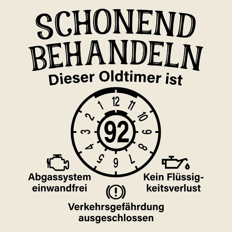 92. Geburtstag Schonend Behandeln Oldtimer Ist 92