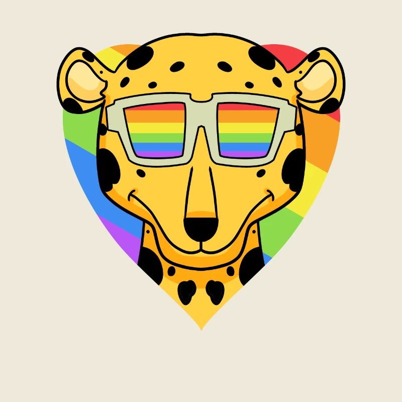Arc-en-ciel - Guépard avec lunettes