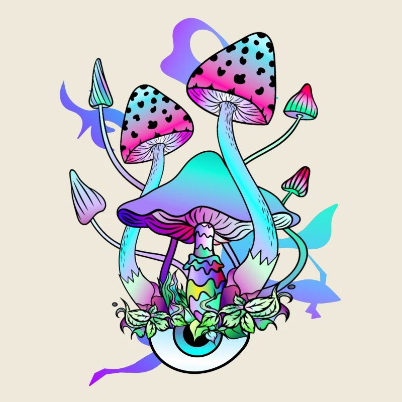 Trippy Hippie Psychedelic Mushroom