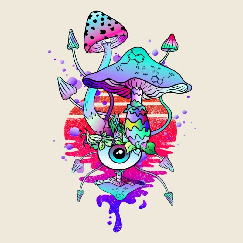 Champignons Magiques Champignons Psychédéliques Vaporwave