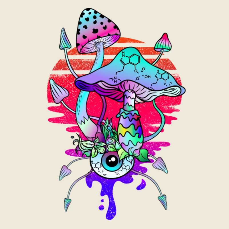 Psychedelic Magic Mushrooms Vaporwave