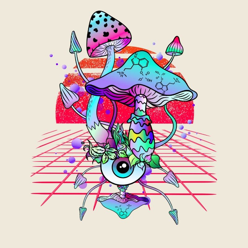 Vaporwave Magic Mushrooms Champignons Psychédéliques