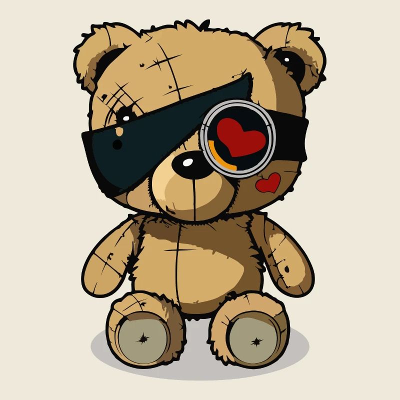 Eye patch cute bear