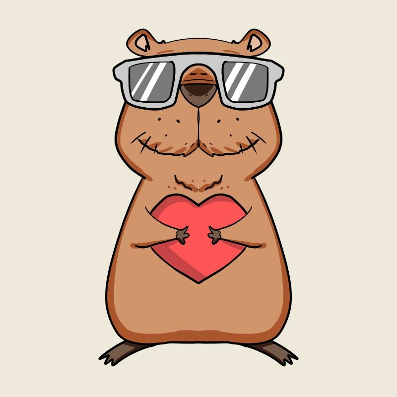 Motif de cœur Capybara capybara