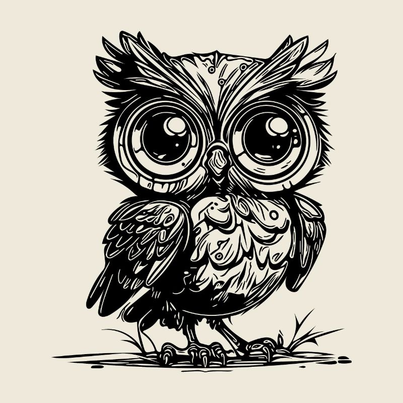 Wald Eule mit großen Augen