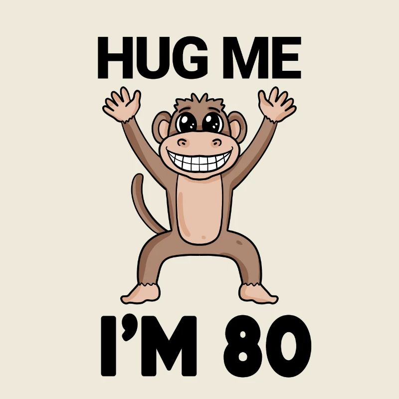 80 birthday - 80 years - hug