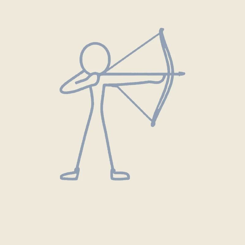 Strichmännchen Bogen Bogenschießen Bogenschütze