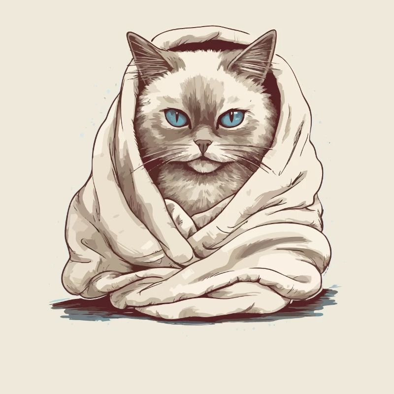 Chat dans une couverture