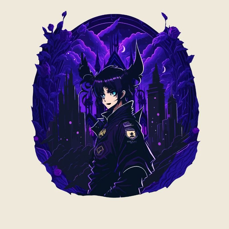 Goth Anime Girl dark night