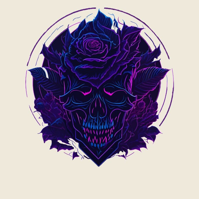 Neon Roses Skull EDM