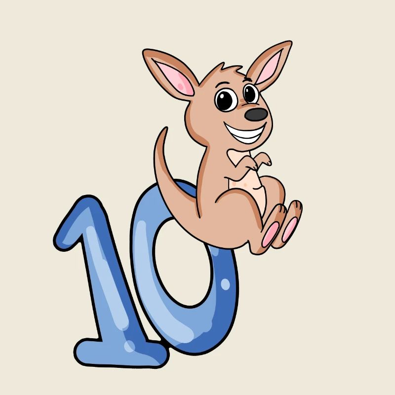 10e anniversaire motif kangourou - dix ans