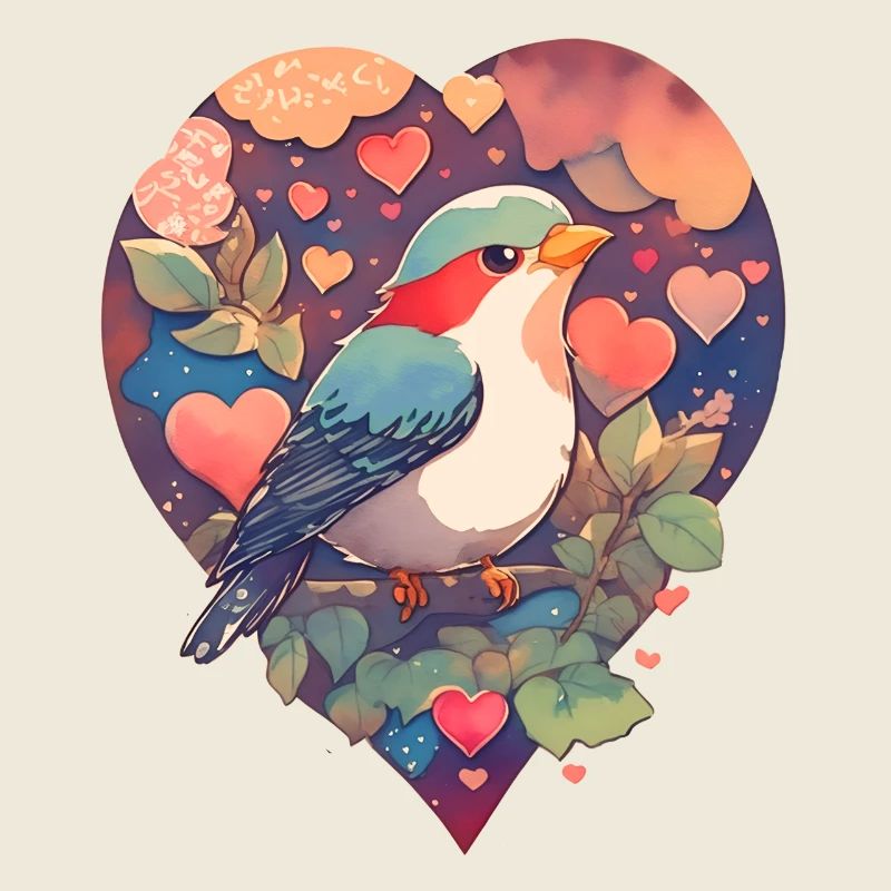 Vogel mit Herz
