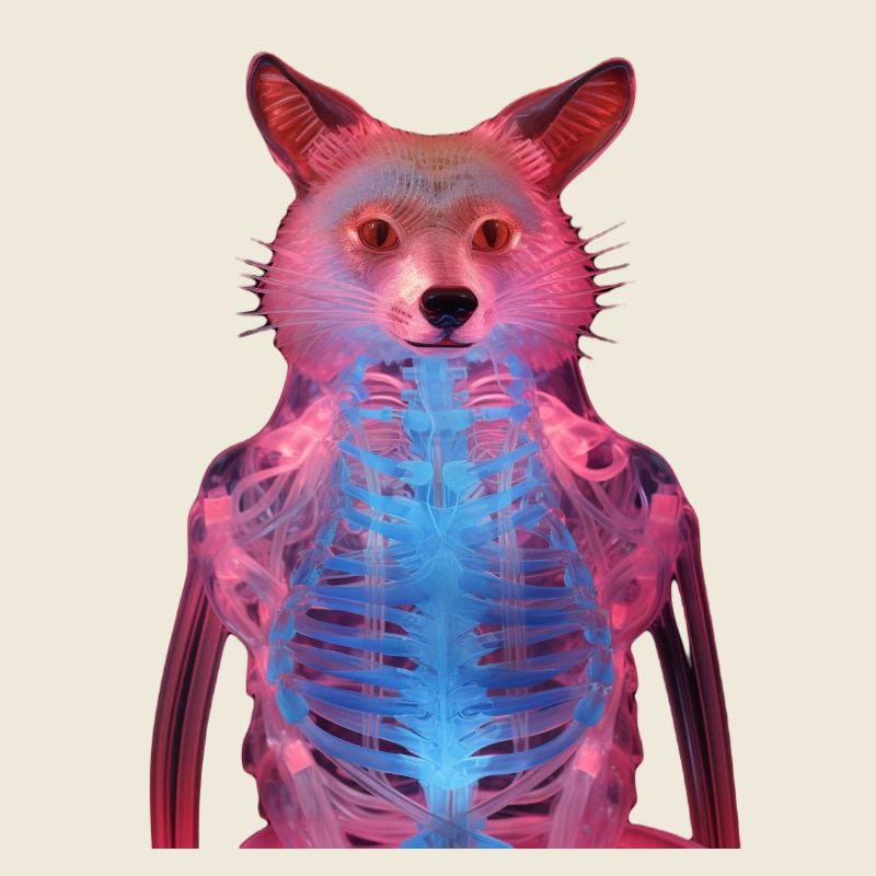 Glowing fox with neon effect