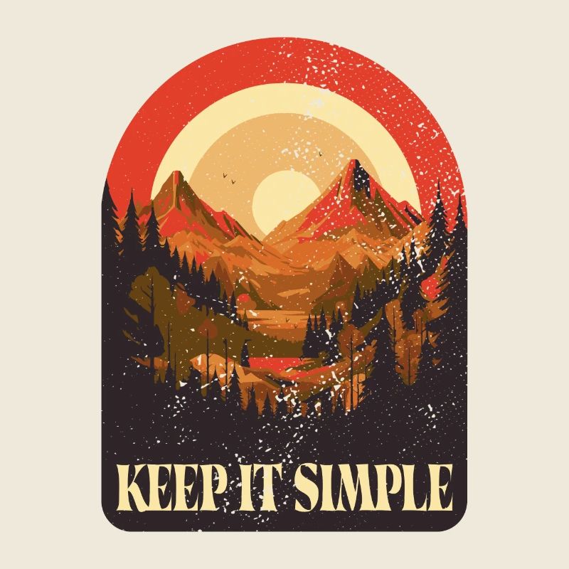 Keep It Simple Tent Camping Nature Mountains Minimalist