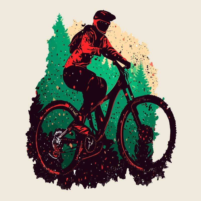 Vintage Mountainbiker MTB Radfahrer