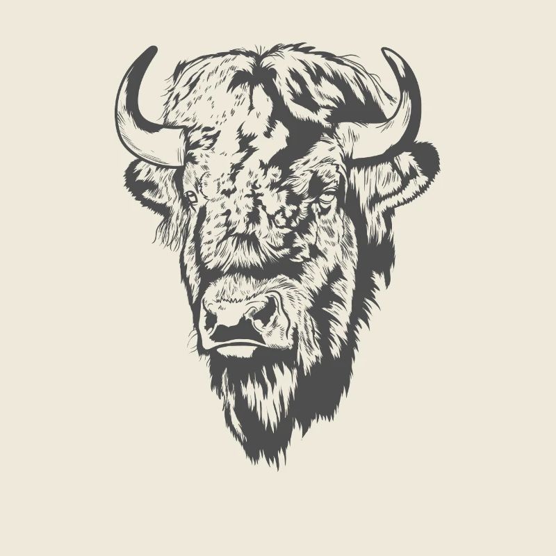Bison Kopf Tier