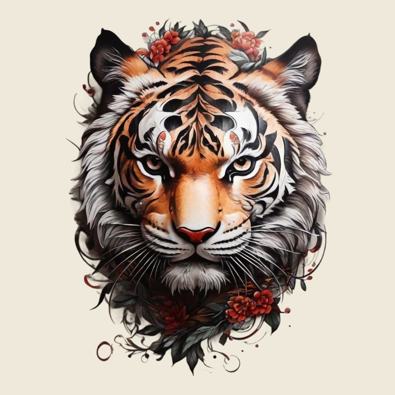 Tiger Head Powerful Tiger Tribal Tattoo
