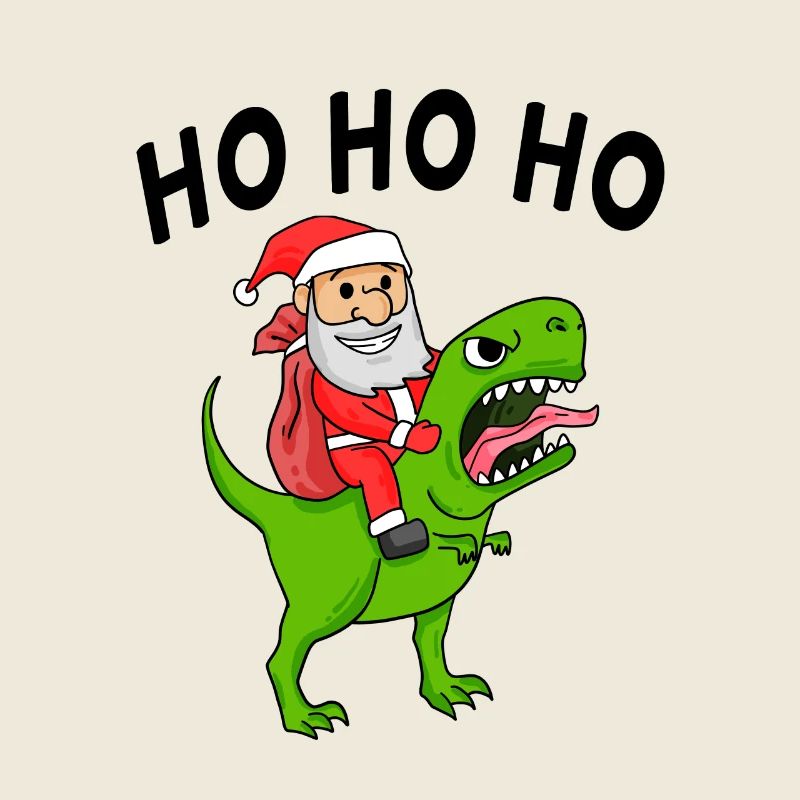 Ho ho ho Père Noël dinosaure