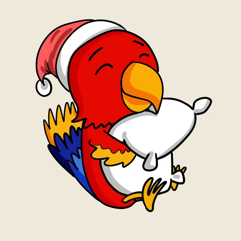 Papagei Vogel Niedlich Müde Weihnachten
