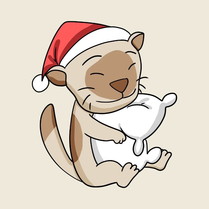 Katze Niedlich Burma-Katze Müde Weihnachten